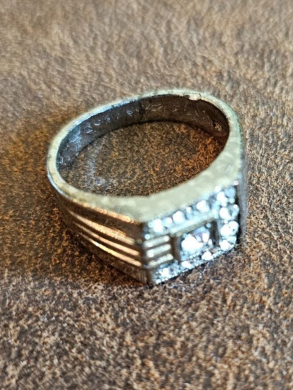 Vintage classic men’s cluster cocktail ring Sz 8.5